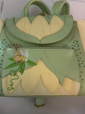 Green & Cream Floral Applique Women’s Backpack